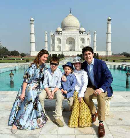 Justin Trudeau in India with his family